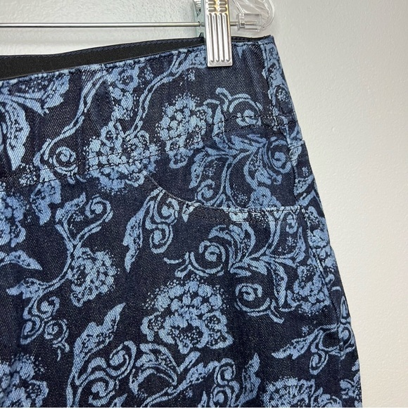 Soft Surroundings Floral Wide Leg Flare Pull on Pants Women's Size L Boho Bell - Picture 4 of 13